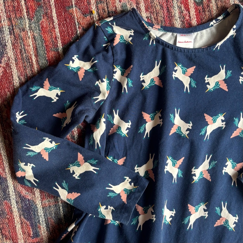 Hanna Andersson Size 10 Unicorn Swing Dress - Picture 2 of 6